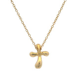 Vintage Tiffany & Co Elsa Peretti Solid 18kt Yellow Gold Cross Pendant 19" Necklace