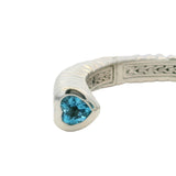 Rare John Hardy 925 Sterling Silver Batu Bedeg Topaz Heart Cuff Bracelet 6.5"