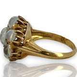 Vintage 14kt Yellow Gold Large Ceylon Moonstone Cluster Statement Ring Size 6.75
