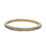 14kt Yellow Gold and CZ Cubic Zirconia Half-Eternity Stackable Band Ring Size 6.5
