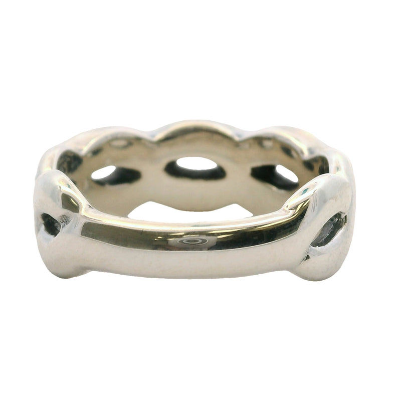 Carolyn Pollack 925 Sterling Silver Turquoise And Coral Chip Braided Crossover Ring Size 10
