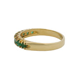 Italian Solid 18kt Yellow Gold and Emerald Half-Eternity Stackable Band Size 5.5