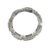 Vintage Solid 18kt White Gold and 2ctw Princess and Round Cut Natural Diamond Eternity Band Ring Size 6.5