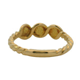 Vintage Italian Solid 18kt Yellow Gold and Blue Enamel Twisted Twist Style Ring Size 4.25