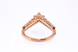 Pandora ALE Cubic Zirconia Princess Wishbone 925 Sterling Silver Rose Ring 5 50