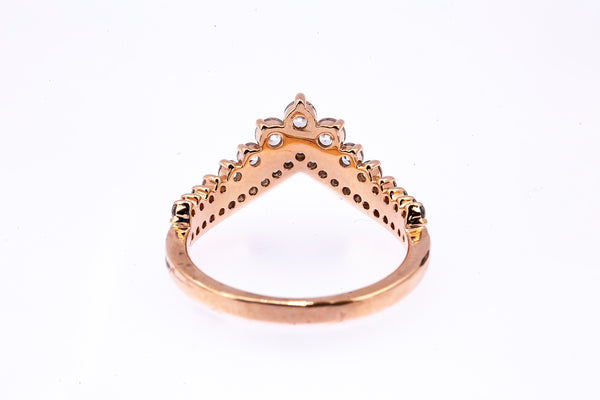 Pandora ALE Cubic Zirconia Princess Wishbone 925 Sterling Silver Rose Ring 5 50