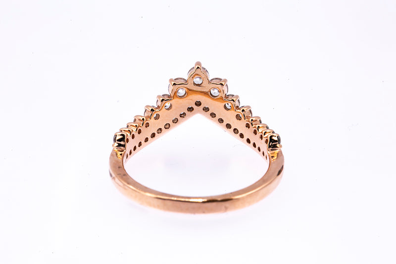 Pandora ALE Cubic Zirconia Princess Wishbone 925 Sterling Silver Rose Ring 5 50