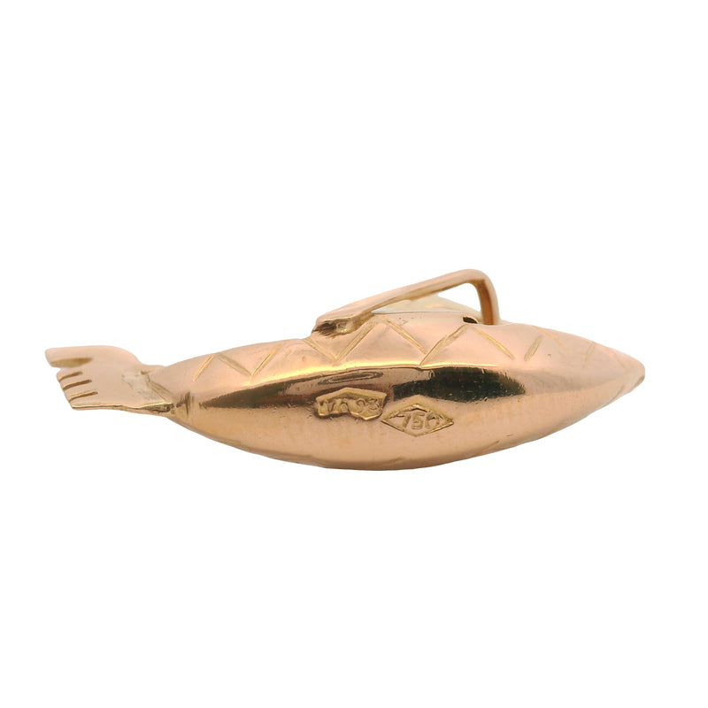 Vintage Italian Solid 14kt Rose Gold Venetian Gondola Boat Charm