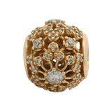 Pandora Solid 14kt Yellow Gold and CZ Inner Radiance Bead Slider Spacer Charm
