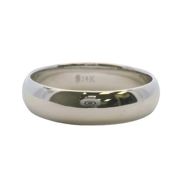 Anillo de oro blanco macizo de 14 kt de Blue Nile con banda clásica en forma de D de 5 mm, talla 8.5