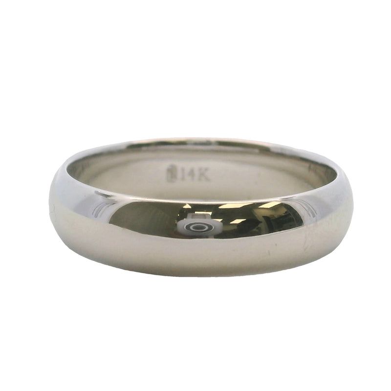 Anillo de oro blanco macizo de 14 kt de Blue Nile con banda clásica en forma de D de 5 mm, talla 8.5