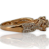 LeVian Signed Solid 14kt Rose Gold and Natural Diamonds Wedding Engagement Ring Size 7