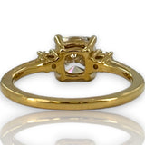 Brilliant Earth 18kt Yellow Gold Lab Grown VVS2 Princess Cut Diamond Engagement Ring with Round Accent Diamonds Size 5.5