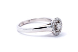 Diamond Halo Accent Engagement Band 14K 585 White Gold Ring Size 7 1/2