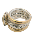 David Yurman 18kt Yellow Gold Sterling Silver Citrine Mercer Four Row Ring Sz 6