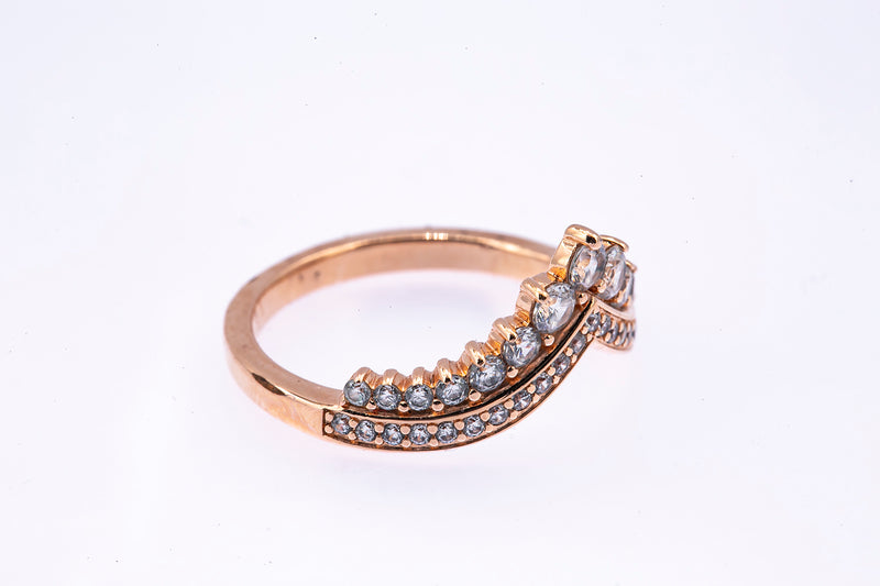 Pandora ALE Cubic Zirconia Princess Wishbone 925 Sterling Silver Rose Ring 5 50