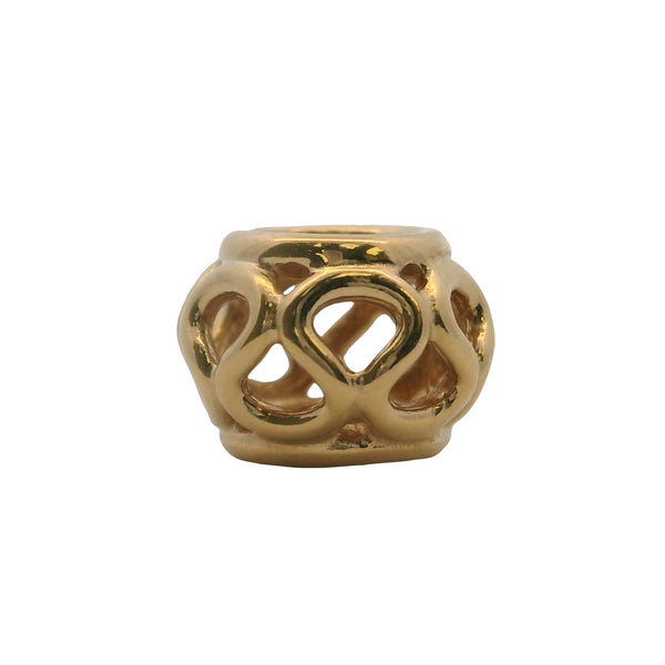 Charm separador entrelazado Pandora de oro amarillo macizo de 14 kt (2 unidades)