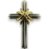 Tiffany & Co Retired 925 Sterling Silver and 18kt Yellow Gold 1.3" Long Cross Pendant