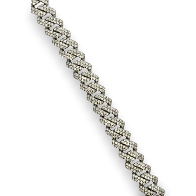 Miami Cuban Link Chain Iced Hip Hop 925 Silver Necklace Moissanite 18" 10mm Cert