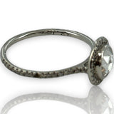 ZOE Solid 900 Platinum Modern Rose Cut Diamond Halo Solitaire Ring Size 5