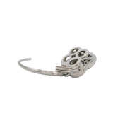 SNJ Jewelers Solid 14kt White Gold 4-Leaf Clover Shaped Drop/Dangle Earrings with Center Sapphires and Round and Baguette Cut Diamonds