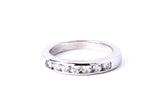 Cubic Zirconia Channel Set Wedding Band 14K 585 White Gold Ring Size 7 1/4