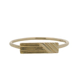 Bony Levy Solid 14kt Yellow Gold Dainty Rectangle Lines Statement Ring Size 8