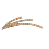 Solid 14kt Rose Gold and Diamond 3-Tier Ear Climber Wing Hook Earrings