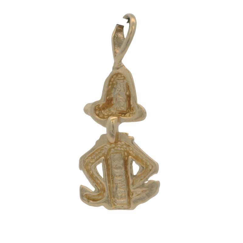 Vintage 1990s Warner Brothers Solid 14kt Yellow Gold Daffy Duck Charm