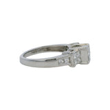 950 Platinum and 1ctw Princess Cut Diamond Cluster Tiered Engagement Ring Sz 5.5