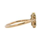 Pandora Solid 14kt Yellow Gold and Cubic Zirconia Lace Botanique Ring Size 6.75