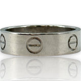 Cartier 18kt Solid White Gold Classic 5.5mm Love Ring Wedding Stackable Band Size 7.25 (55)