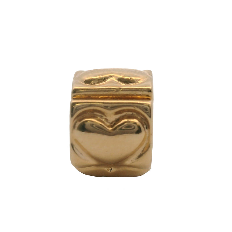 Charm espaciador con clip de corazón Pandora en oro amarillo sólido de 14 kt 585
