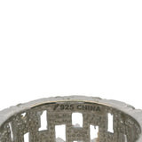 925 Sterling Silver Baguette and Round Cut Cubic Zirconia 10.5mm Thick Eternity Ring Size 6