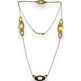 Roberto Coin Solid 18kt Yellow Gold "Chic and Shine" 37" Oval Station Necklace Made in Italy