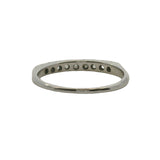 Vintage 1920s 14kt White Gold and 0.18ctw Diamond Line Stackable Wedding Band Ring Size 5