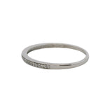 Solid 10kt White Gold and Diamond 1.7mm Thin Stackable Wedding Band Ring Size 7