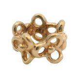 Pandora Solid 14kt Yellow Gold Floral Trinity Flower Spacer Charm