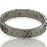 GUCCI Icon Thin 18kt White Gold Monogramed GG 4mm Band