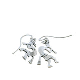 925 Sterling Silver Native American Kokopelli Deity Drop/Dangle Hook Earrings