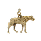 Vintage Solid 14kt Yellow Gold Animal Cheetah 3D Charm Pendant