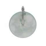 Solid 18kt White Gold Icy Jadeite Chrysoprase and Diamond Circle Donut Pendant