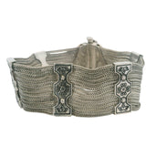 Vintage Turkish Solid 925 Sterling Silver Birds and Flowers Multi-Chain Bracelet 7.5"