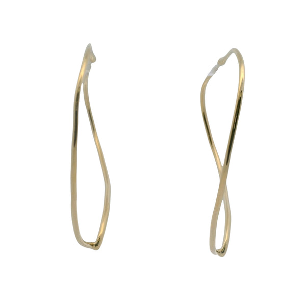 Vintage Tiffany & Co Elsa Peretti Solid 18kt Yellow Gold Open Heart Large Hoop Earrings