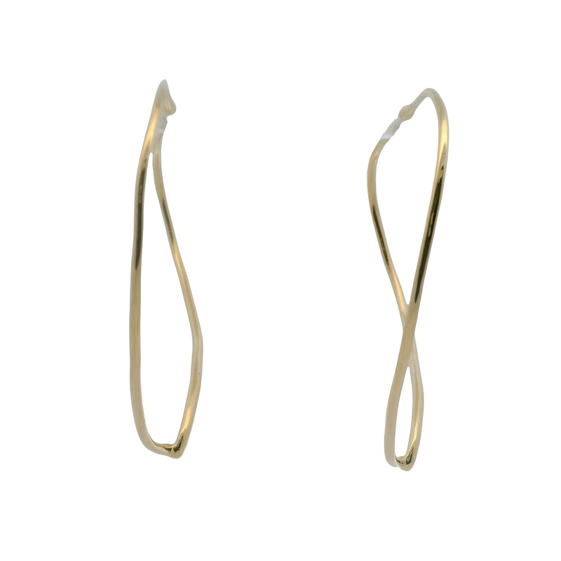 Vintage Tiffany & Co Elsa Peretti Solid 18kt Yellow Gold Open Heart Large Hoop Earrings