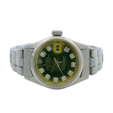 Vintage Rolex Datejust 6516 25mm Faded Green Dial 1967 Stainless Steel Watch