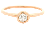 Bezel-Set Diamond Solitaire Wedding Engagement Ring 14kt Rose Gold stackable
