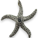 Hammermen Brothers Solid 18kt White Gold and Diamond Starfish Pendant Charm with VS Near Colorless Diamonds