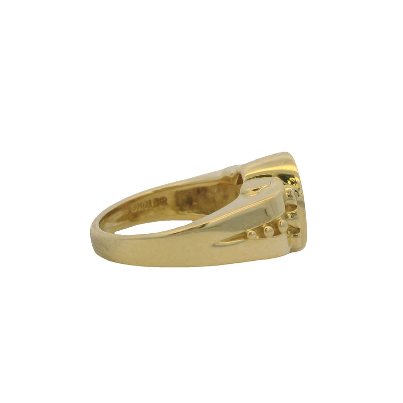 Seidengang Classic Collection Solid 18kt Yellow Gold Cherub Angel Motif Ring with 6 Accent Diamonds Size 6