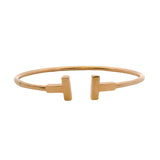 Tiffany & Co Solid 18kt Rose Gold Tiffany T Wire Cuff 6.25" Bracelet Size Medium